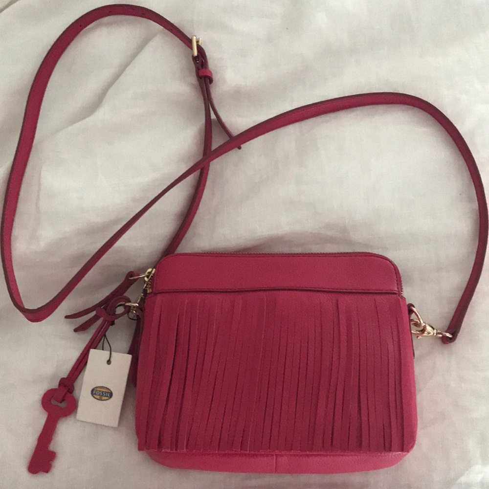 Pink Fossil Crossbody Bag